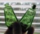 Rare Yellow Green Wheaton Coffin Poison Bottle Skull Crossbones Miniature Rip Primitives photo 11