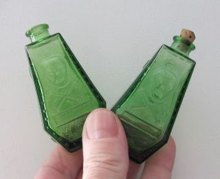 Rare Yellow Green Wheaton Coffin Poison Bottle Skull Crossbones Miniature Rip photo