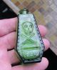 Rare Yellow Green Wheaton Coffin Poison Bottle Skull Crossbones Miniature Rip Primitives photo 1