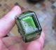 Rare Yellow Green Wheaton Coffin Poison Bottle Skull Crossbones Miniature Rip Primitives photo 3