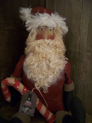 Primitive 21 In.  Christmas Santa Doll == Candy Cane ==snowman == photo