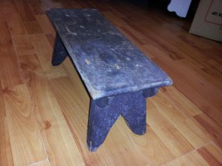 Antique Primitive Early Painted Wooden Step Stool photo