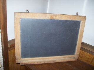 Vintage Wooden Framed Chalk Board / Great Heavy Slate Board photo