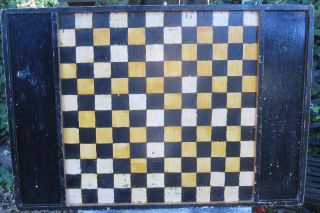 Antique Folk Art Gameboard - Checkerboard - Like Primitive Old Game Boards Aafa photo