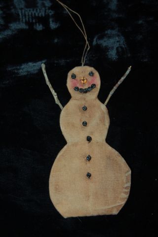 Wonderful Handmade/artist Made Primitive Schneeman Snowman - Signed photo