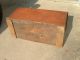 Early American Blanket Chest Circa1800’s Salmon Color Paint Canal Dover Ohio Primitives photo 9
