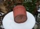 Aafa Old Red Paint Country Primitive Sap Bucket Pail Wood Handmade Nh Primitives photo 5