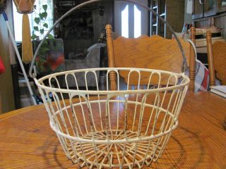 Vintage Primitive Coated Egg Basket photo
