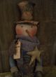Primitive 16 In.  Snowman ==top Half Doll == Stands Alone ==wooden Base == Primitives photo 4