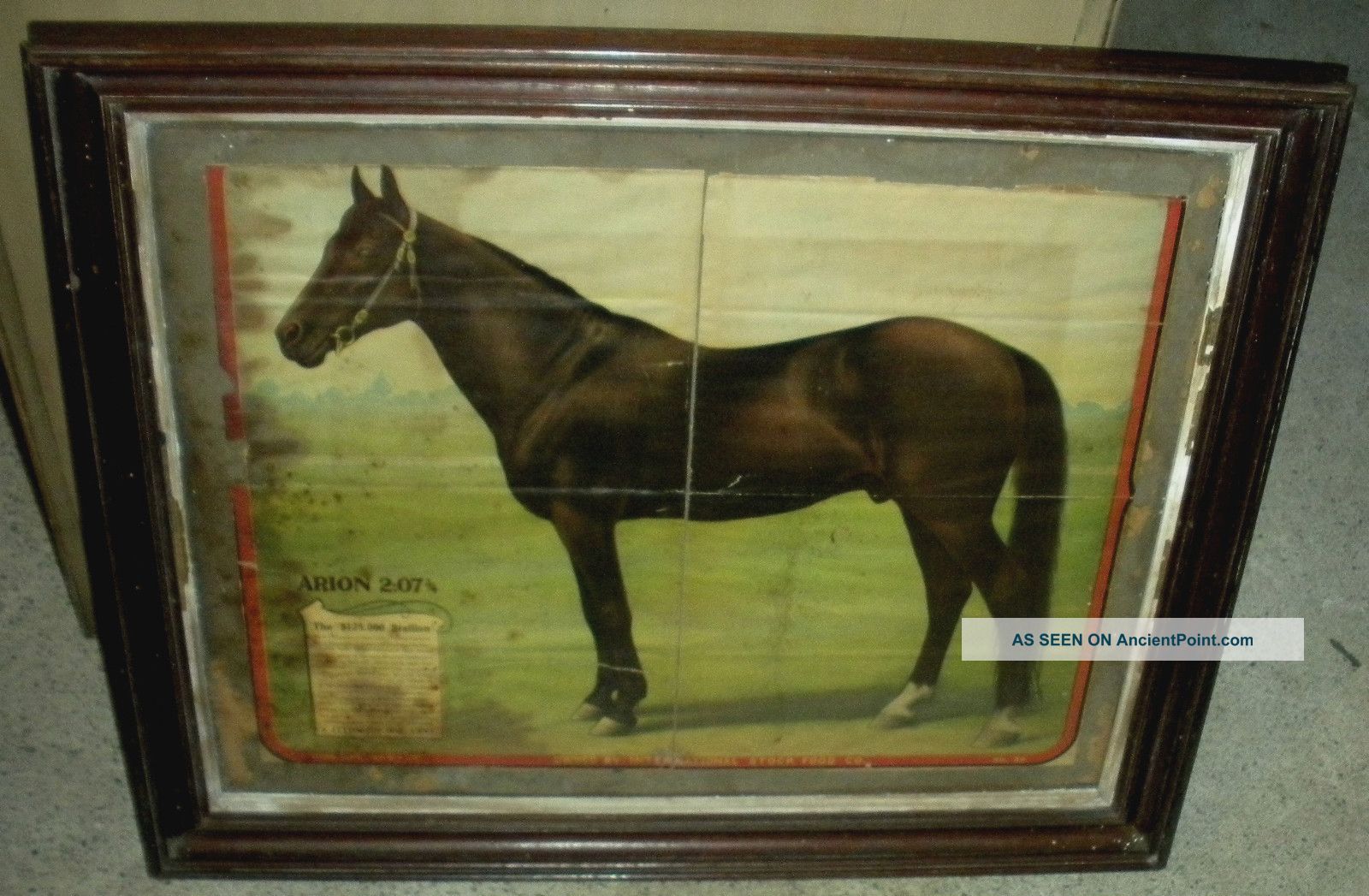 Antique 1800s Lithograph Advertisement Horse Arion International Stock Food Vafo Primitives photo
