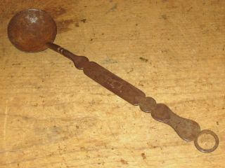 Extremely Rare Signed And Decorated 18th C Wrought Iron Tasting Spoon photo