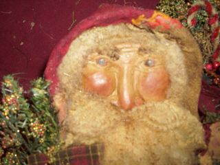 Primitive Handmade Folk Art Santa Doll photo