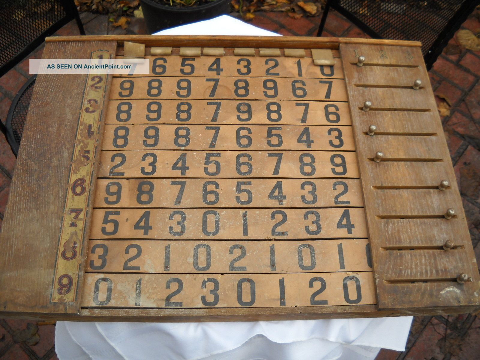 Antique Game Board Numbers Sliders With Weighted Canvas Covers Baseball Numbers Primitives photo