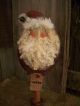 Primitive Round Fat Santa Bobbin == 12 X 6 In.  ==holiday Doll == Primitives photo 1