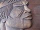 Large Hand Carved Mahogany Plaque Of An Indian Chief Primitives photo 2