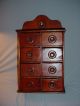 Antique Wood Wall Spice Cabinet Eight Drawers Primitives photo 5