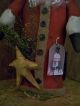 Primitive Santa Standing Doll ==on Base == Long Coat=w/buttons==18 X 10 In.  == Primitives photo 1