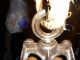 Antique Primitive Cast Iron And Wood Barn Pulley Restored Primitives photo 3