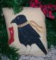 Primitive Christmas Crow Handpainted Ornie Pillow Wallhanging Stocking Holiday Primitives photo 1