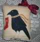 Primitive Christmas Crow Handpainted Ornie Pillow Wallhanging Stocking Holiday Primitives photo 2