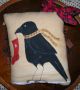 Primitive Christmas Crow Handpainted Ornie Pillow Wallhanging Stocking Holiday Primitives photo 3