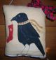 Primitive Christmas Crow Handpainted Ornie Pillow Wallhanging Stocking Holiday Primitives photo 4