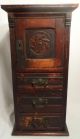 Rare 1800s Spice Chest 3 Drawer Locking Cabinet Oak Old Primitive Apothecary Vtg Primitives photo 2