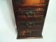 Rare 1800s Spice Chest 3 Drawer Locking Cabinet Oak Old Primitive Apothecary Vtg Primitives photo 4