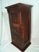 Rare 1800s Spice Chest 3 Drawer Locking Cabinet Oak Old Primitive Apothecary Vtg Primitives photo 7