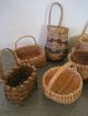 Folk Art American Hndmd Lifetime Coll.  10 Miniature Woven Splint Baskets Primitives photo 2