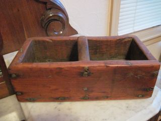 Antique Pine Nail Tool Box Tray photo