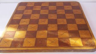 Antique Adirondack Wood Game Board Checkers Folk Art Includes Old Checkers Nr photo