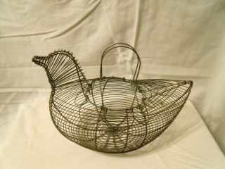 Vintage Wire Egg Collect Basket Ver Old photo
