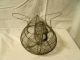 Vintage Wire Egg Collect Basket Ver Old Primitives photo 1