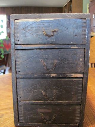 Very Primitive Cabinet Made From Antique Drumond Horeshoe Tobacco Boxes photo