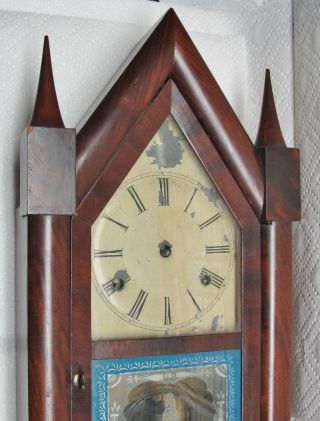 Smith & Goodrich Antique Walnut Or Mahogany Veneer Kitchen Shelf Mantel Clock photo