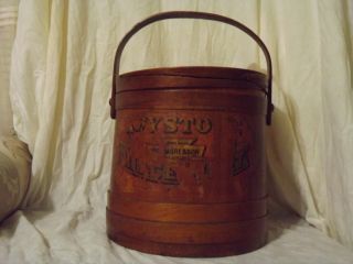 Vintage Wooden Firkin Bucket photo