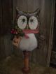 Primitive Owl Bobbin ==christmas Berries Doll == 13 X 7in.  === Primitives photo 2