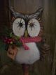 Primitive Owl Bobbin ==christmas Berries Doll == 13 X 7in.  === Primitives photo 3