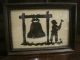 Folk Art Americana Patriotic Scherenschnitte Boy & Liberty Bell Silhouette Primitives photo 5