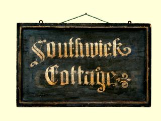Antique New England Wood Advertising Sign - Southwick Cottage photo