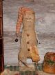 Primitive Grungy Sleepy Snowman Doll Shelf Sitter Ornie Tuck Hand Made Primitives photo 1