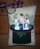 Primitive Christmas Handpainted Wallhanging Pillow Top Hatgathering Snowmen Primitives photo 3