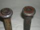  2 Vintage Wood Spindles/spools/bobbins Primitives photo 1