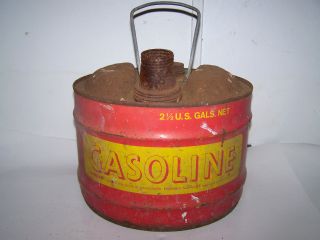 Vintage Prestone Rusty Metal 2 - 1/2 Gallon Gas Can photo