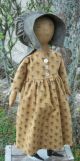 Early Look Primitive Settler Doll Rebecca In Civil War Repro Blue Mustard ♥rcp♥ Primitives photo 2