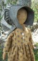 Early Look Primitive Settler Doll Rebecca In Civil War Repro Blue Mustard ♥rcp♥ Primitives photo 6