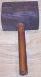 Antique Primitive Wood Mallet Hammer Butcher Meat Tenderizer Kitchen Woodenware Primitives photo 1