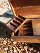 Vintage Wooden Tool Chest Wood Box Hand Crafted Old 2 Trays Storage Primitives photo 9