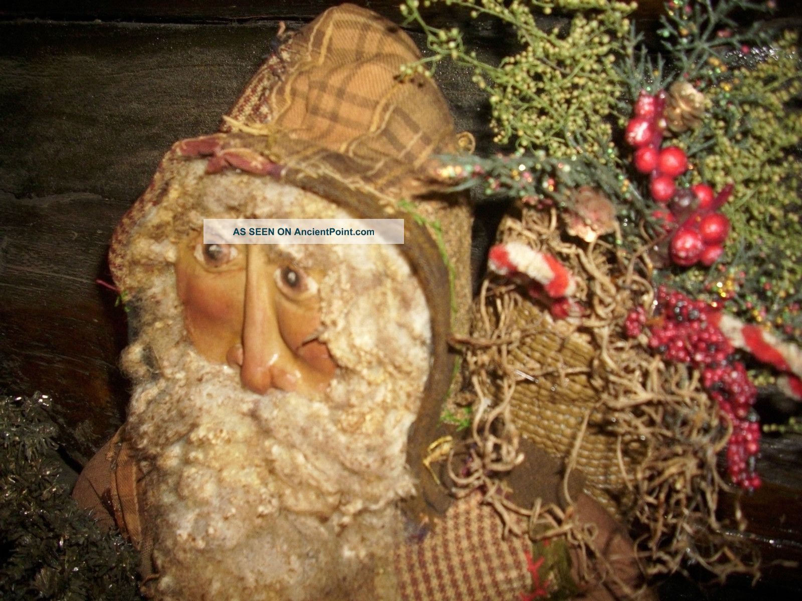 Primitive Handmade Folk Art Santa Doll Primitives photo